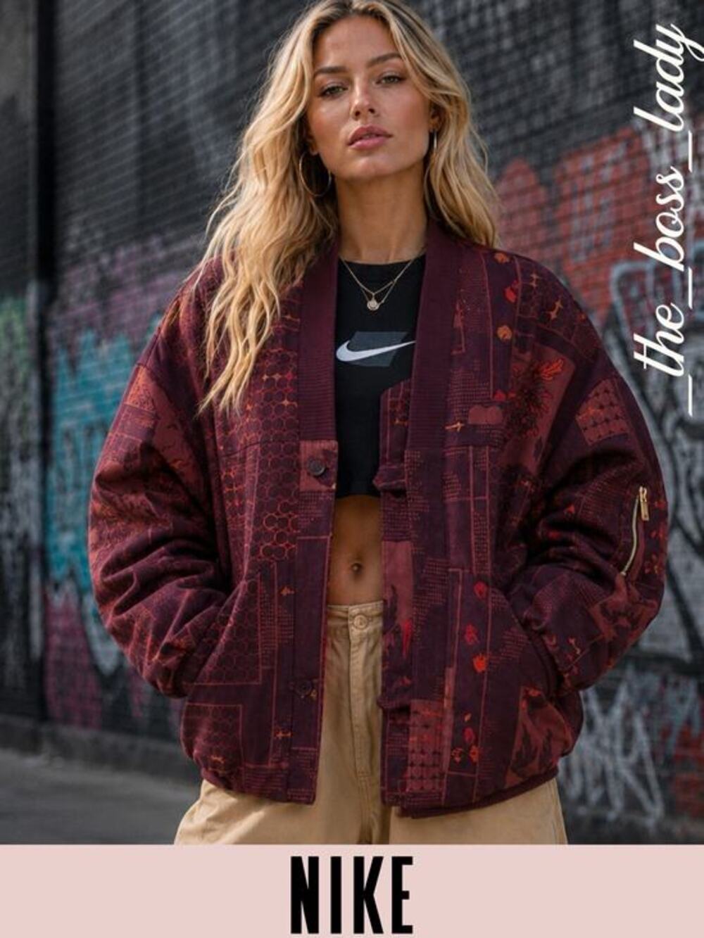 Nike Jacket in jacquard Naomi Osaka women's XL oversized